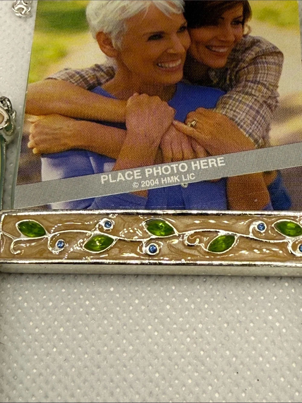 3 Hallmark Hanging Photo picture Frames mini enamel rhinestones bling family VTG